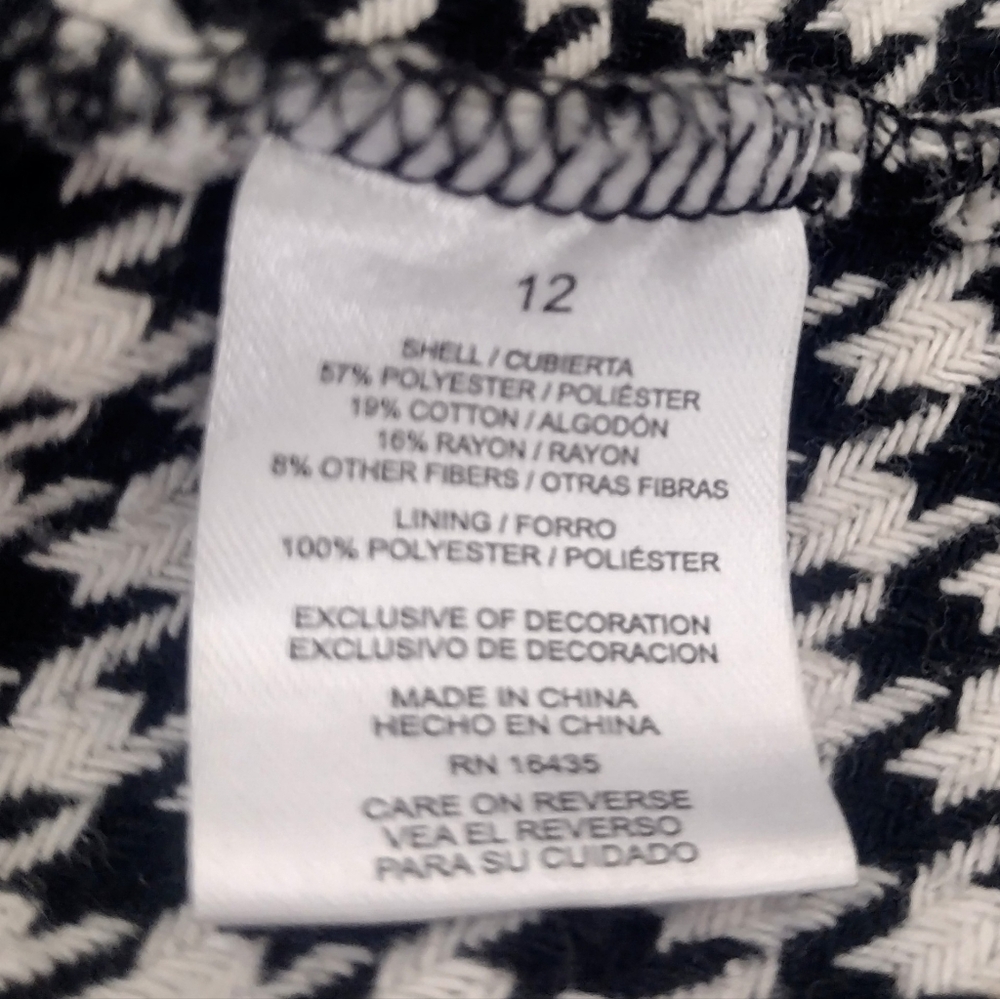 Biscotti Collezioni Girls Black and White Houndstooth Dress Size 12 - Picture 6 of 7